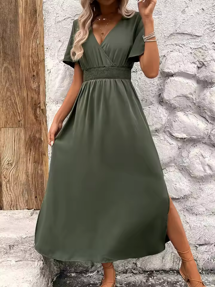 Vestido Midi Verde Oliva