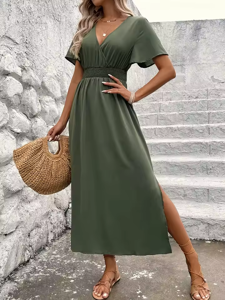 Vestido Midi Verde Oliva