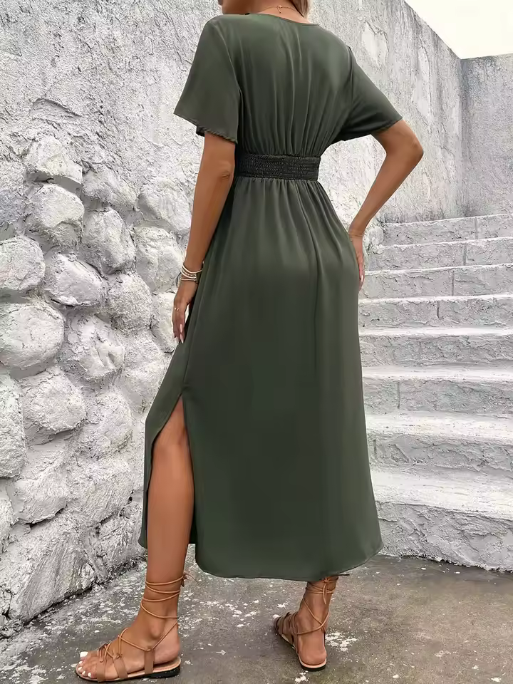 Vestido Midi Verde Oliva